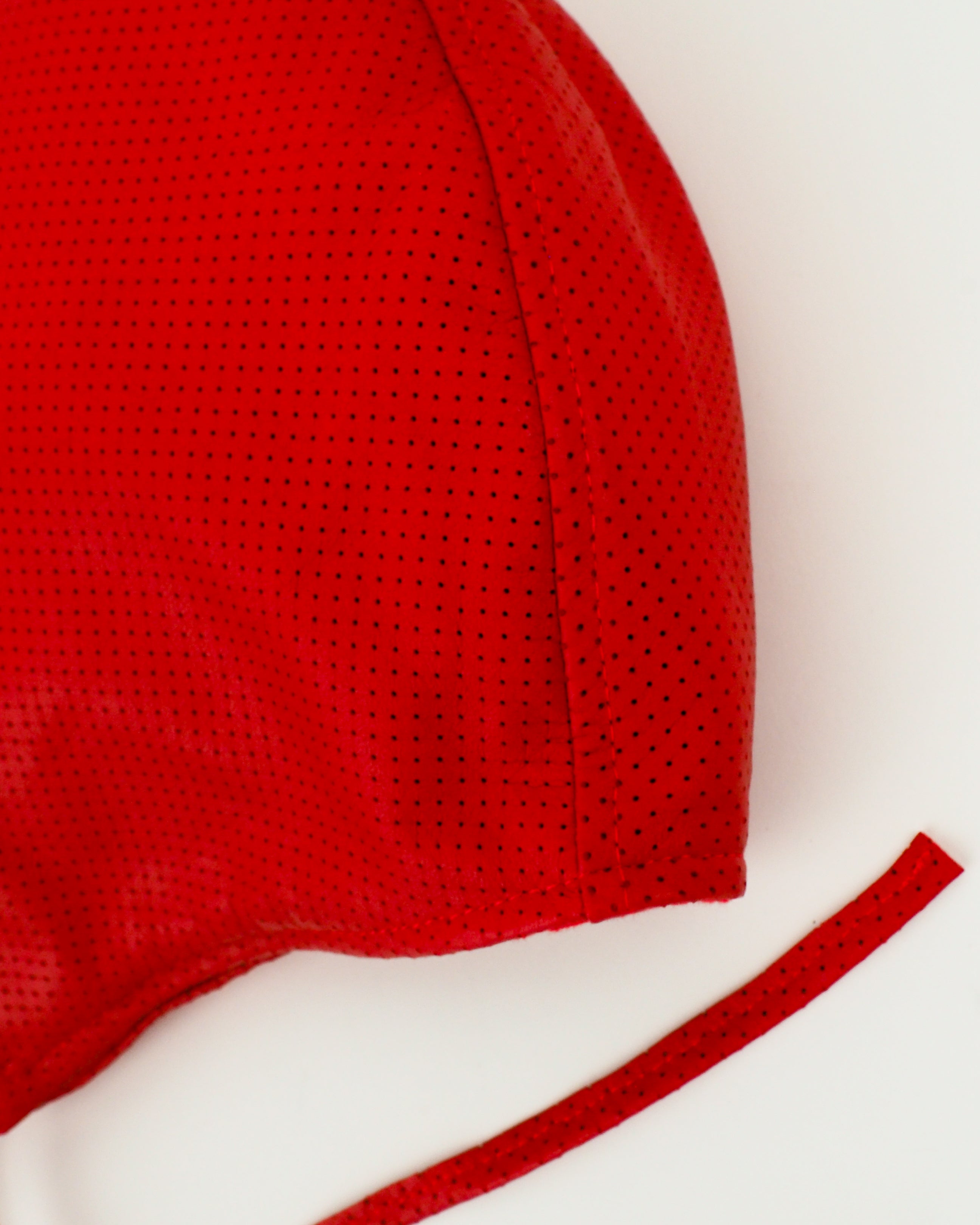 Volo Hat in Perforated Racer Red Lambskin - CLYDE