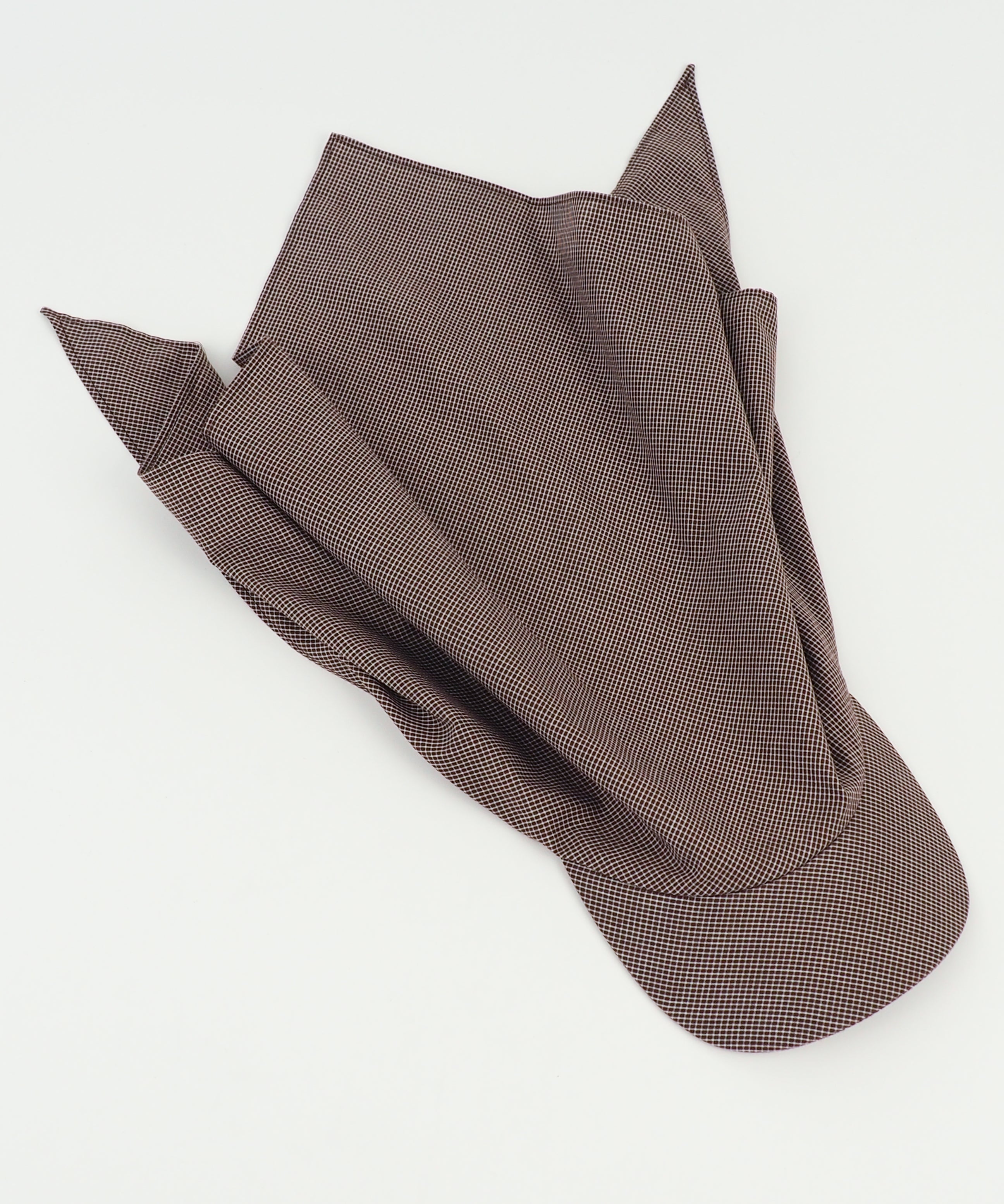 Brim Scarf in Chocolate Gingham Poplin - CLYDE