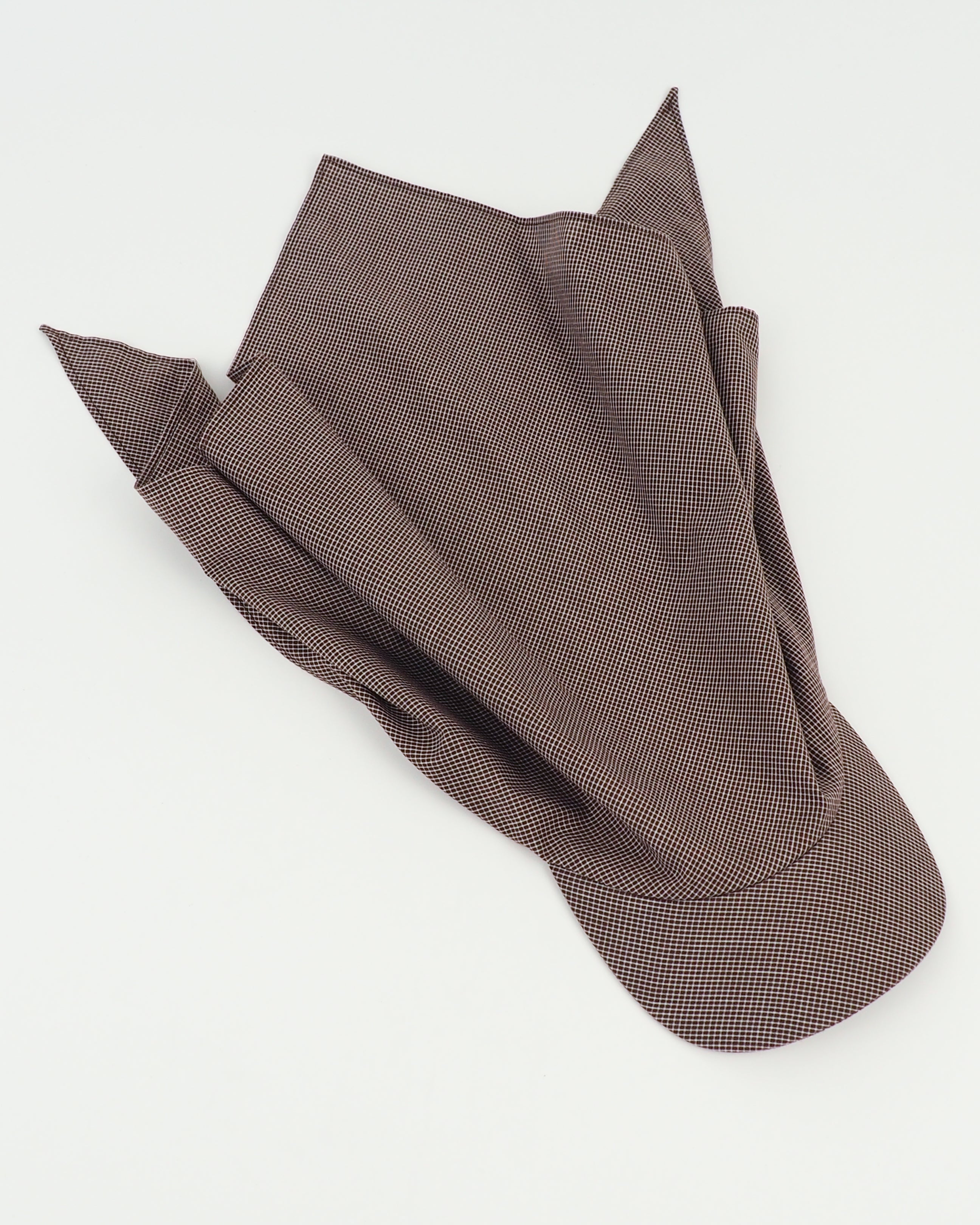 Brim Scarf in Chocolate Gingham Poplin - CLYDE