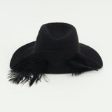 Plume Hat in Jet Velour Felt