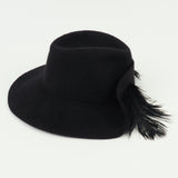 Plume Hat in Jet Velour Felt