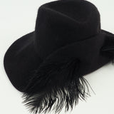 Plume Hat in Jet Velour Felt