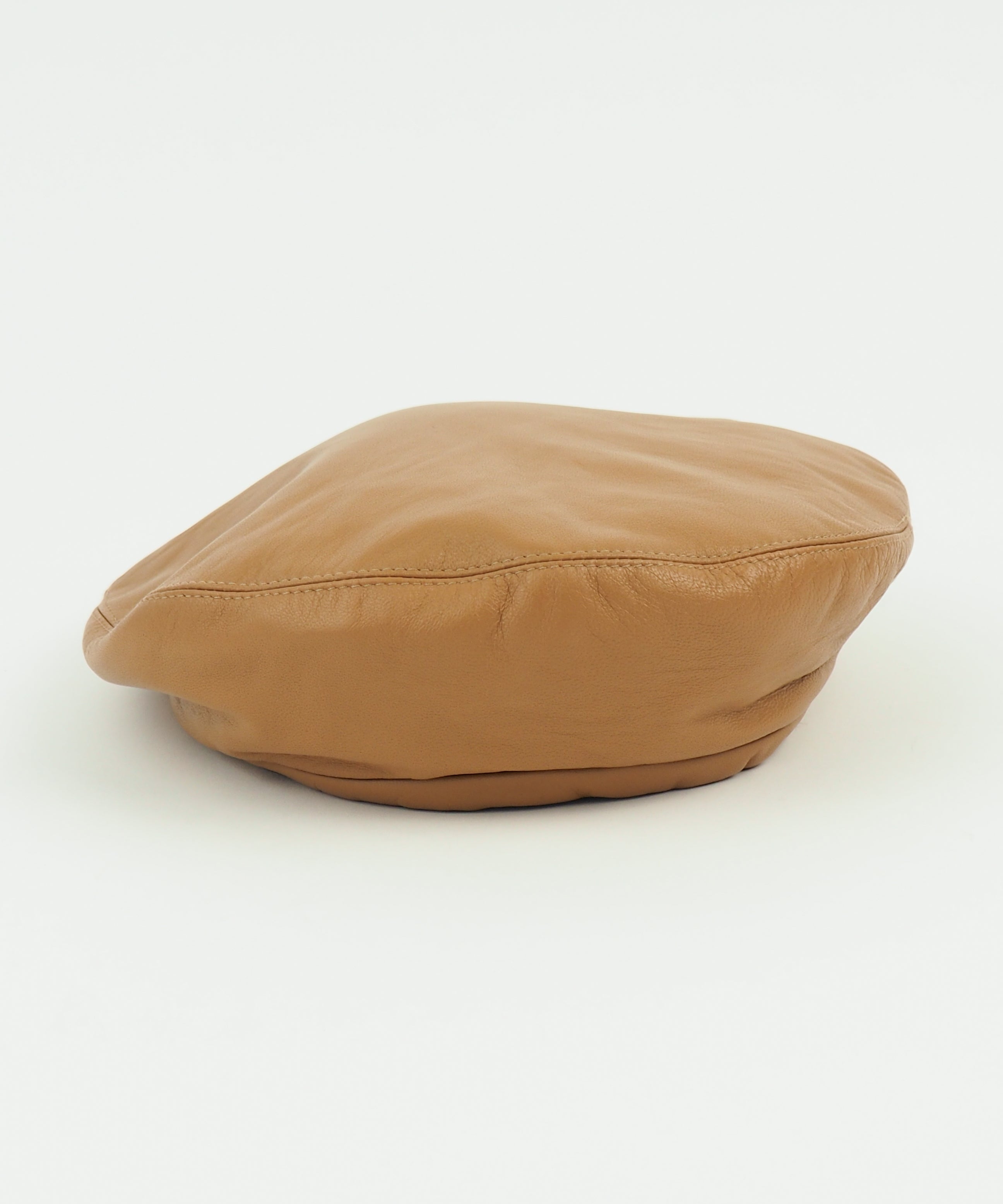 Lambskin Beret in Tan - CLYDE