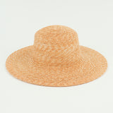 Medium Brim Flat Top Hat in Sand Straw - CLYDE