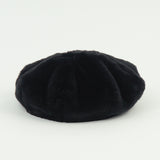 Faux Fur Beret in Black - CLYDE