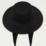 Cielo Hat w. Shade in Black Toquilla Straw - CLYDE