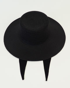 Cielo Hat w. Shade in Black Toquilla Straw - CLYDE