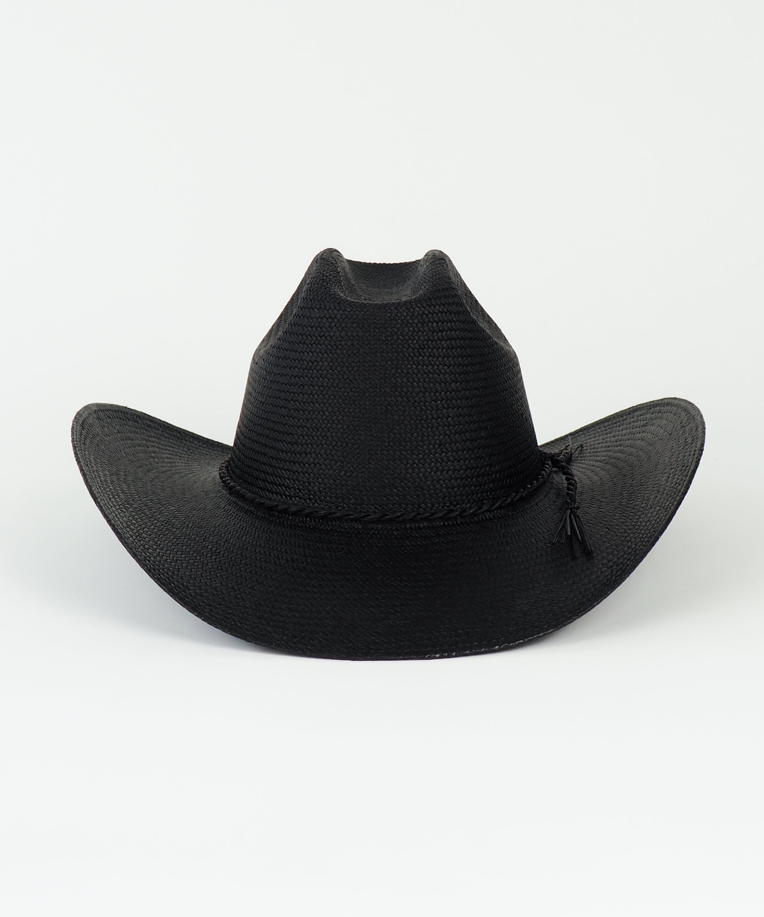 Cowboy Hat in Black Toquilla Straw - CLYDE