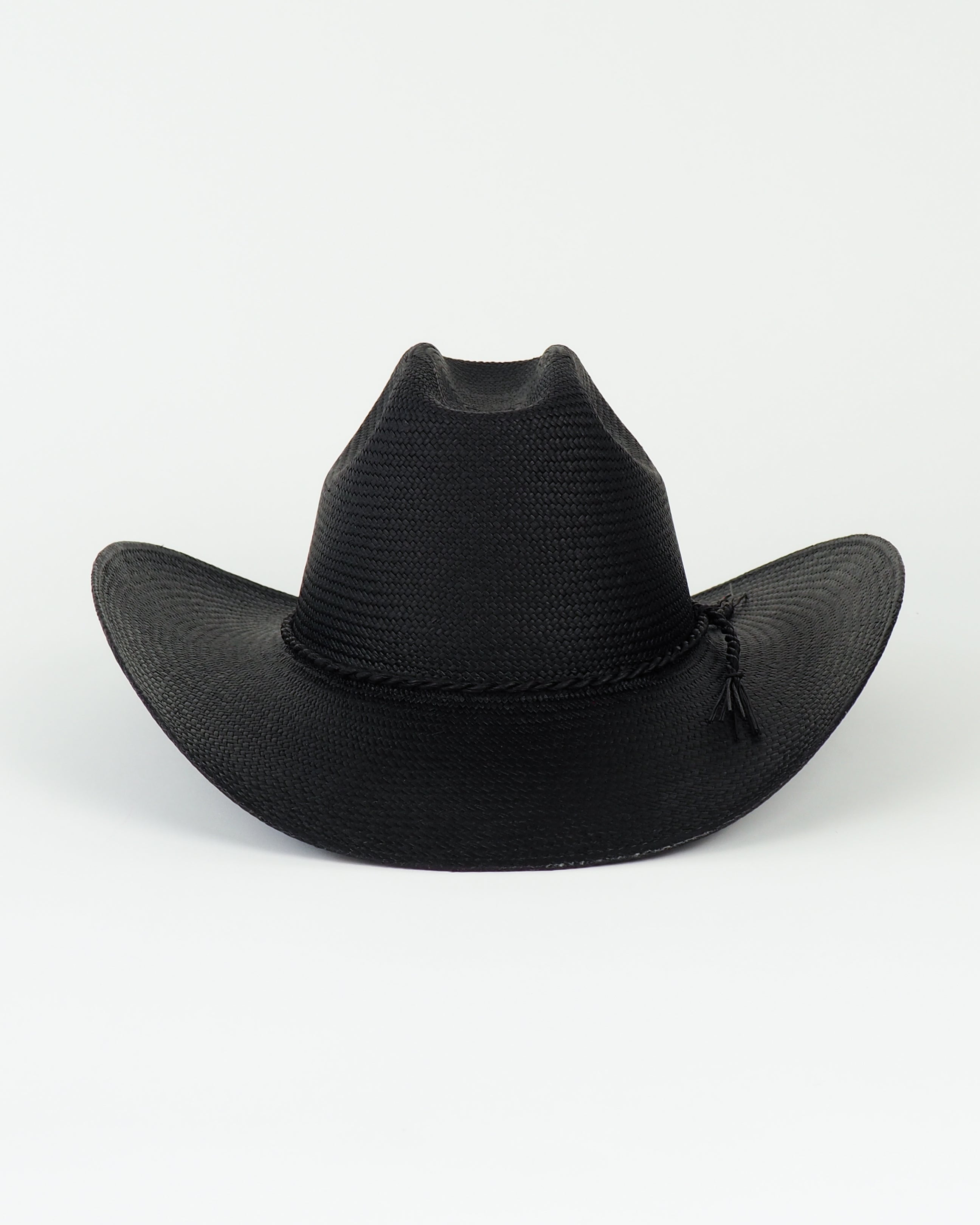 Cowboy Hat in Black Toquilla Straw - CLYDE