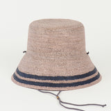 Aries Hat in Grey w. Navy Stripes - CLYDE