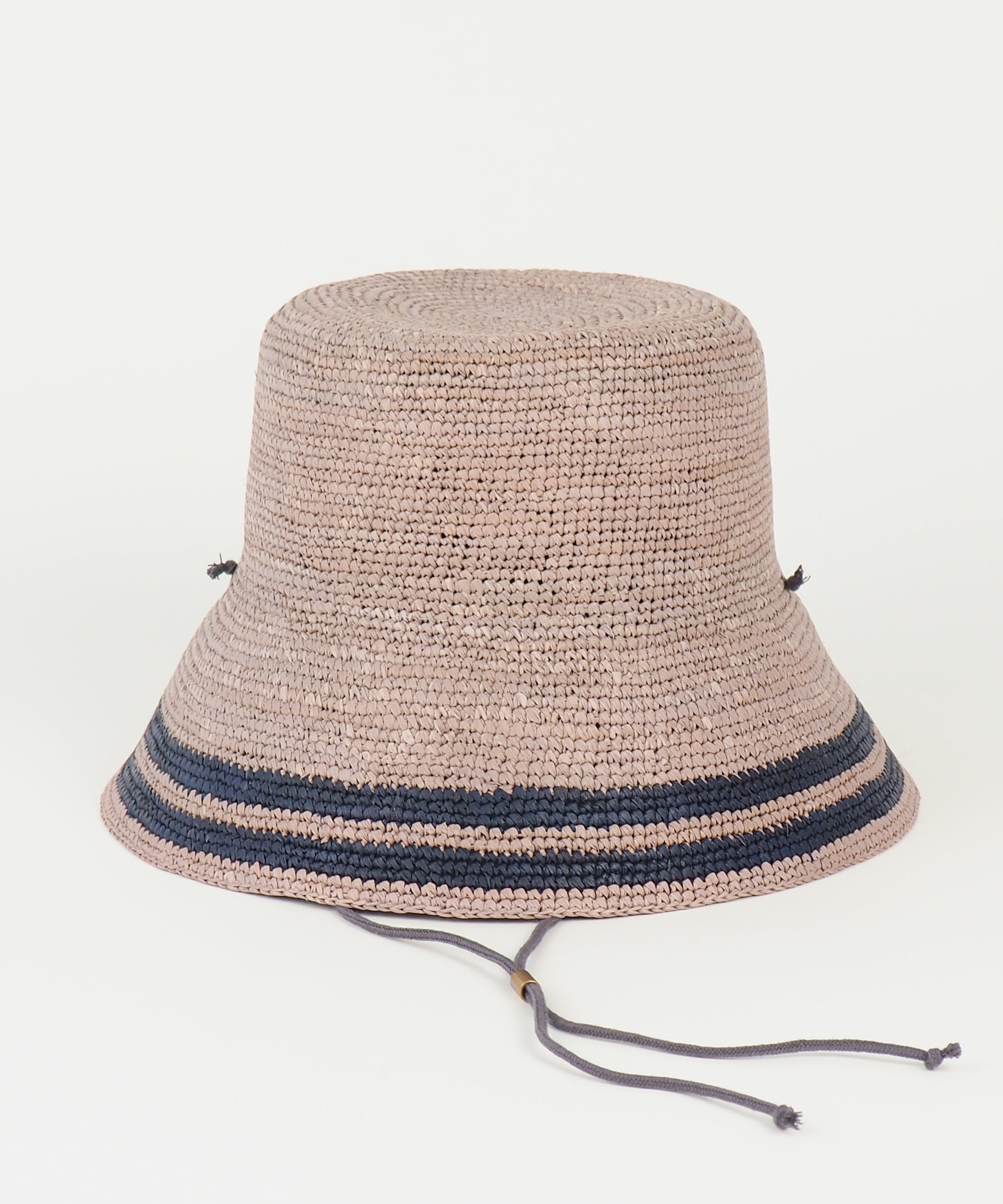 Aries Hat in Grey w. Navy Stripes - CLYDE