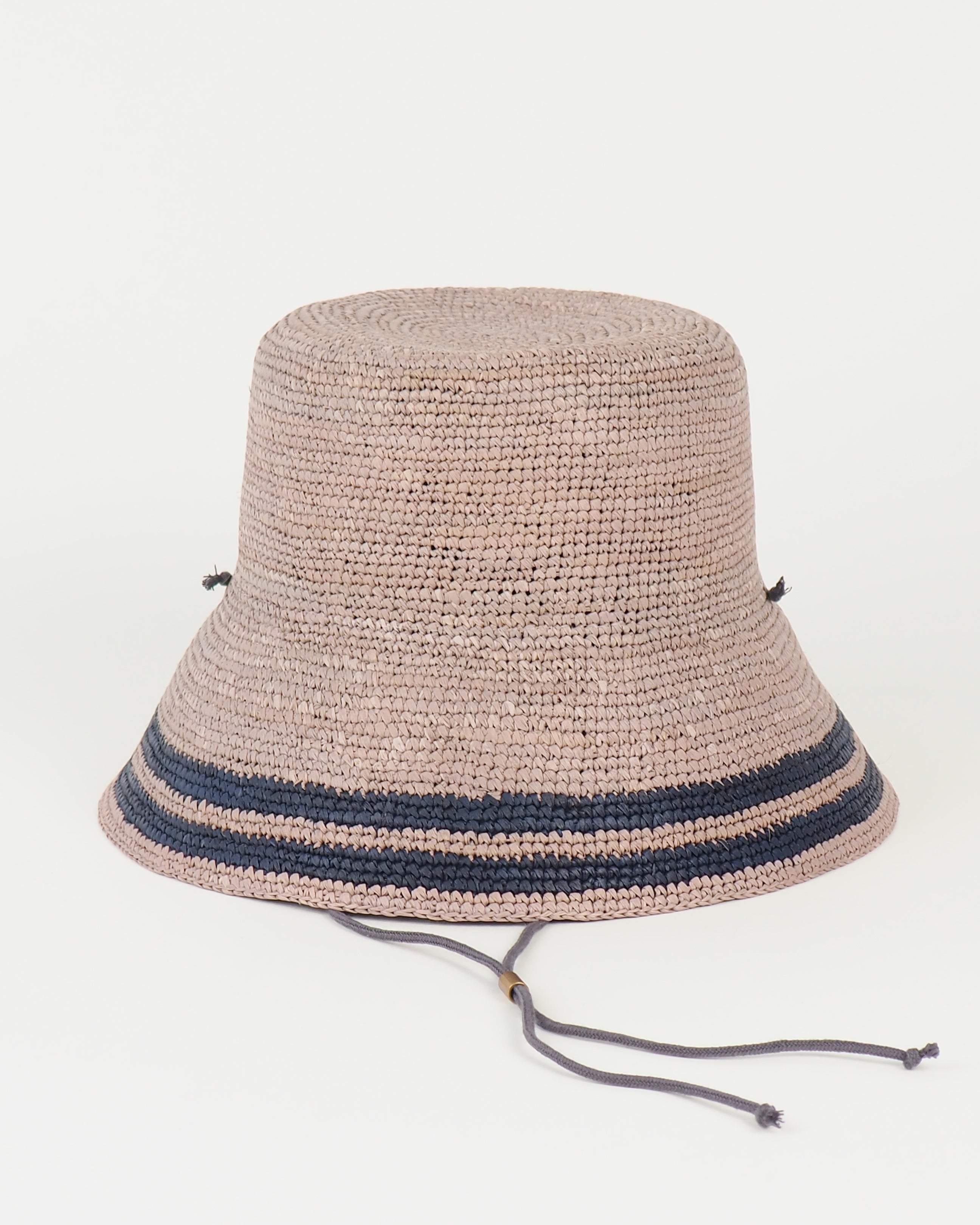 Aries Hat in Grey w. Navy Stripes - CLYDE