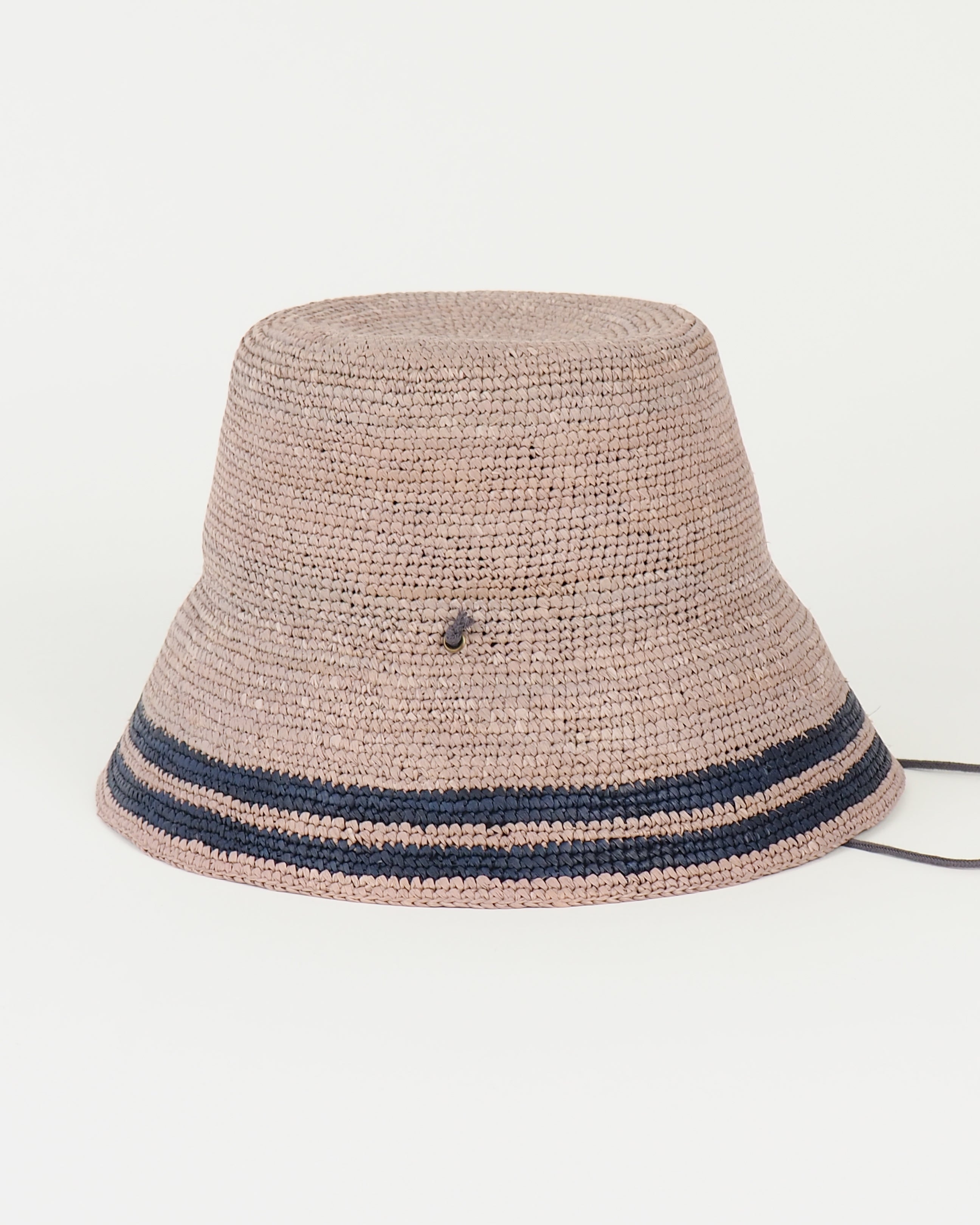 Aries Hat in Grey w. Navy Stripes - CLYDE