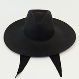 Caro Hat w. Neck Shade in Black Toquilla Straw - CLYDE