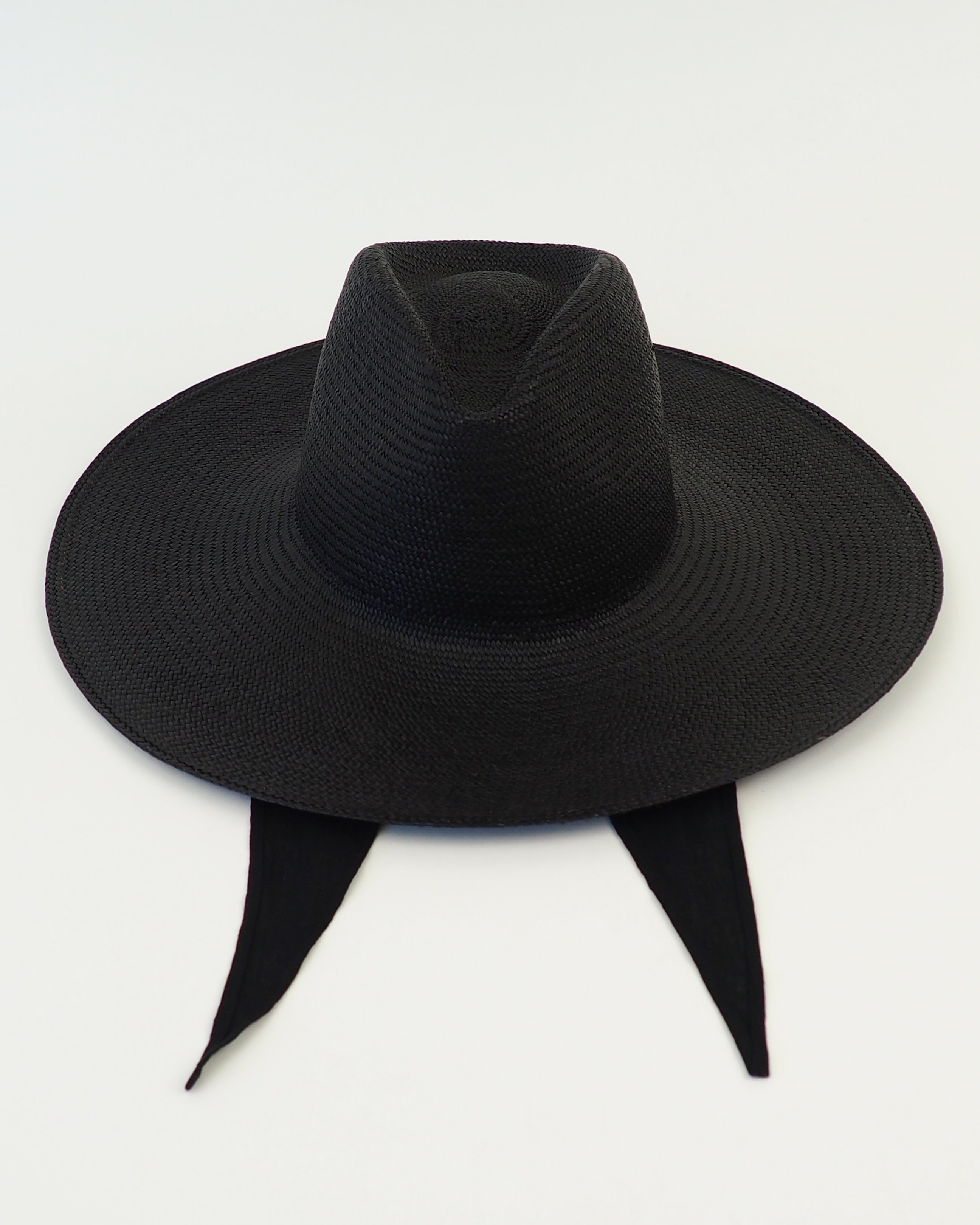 Caro Hat w. Neck Shade in Black Toquilla Straw - CLYDE