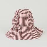 Moth Hat in Wine White Stripe Poplin - CLYDE