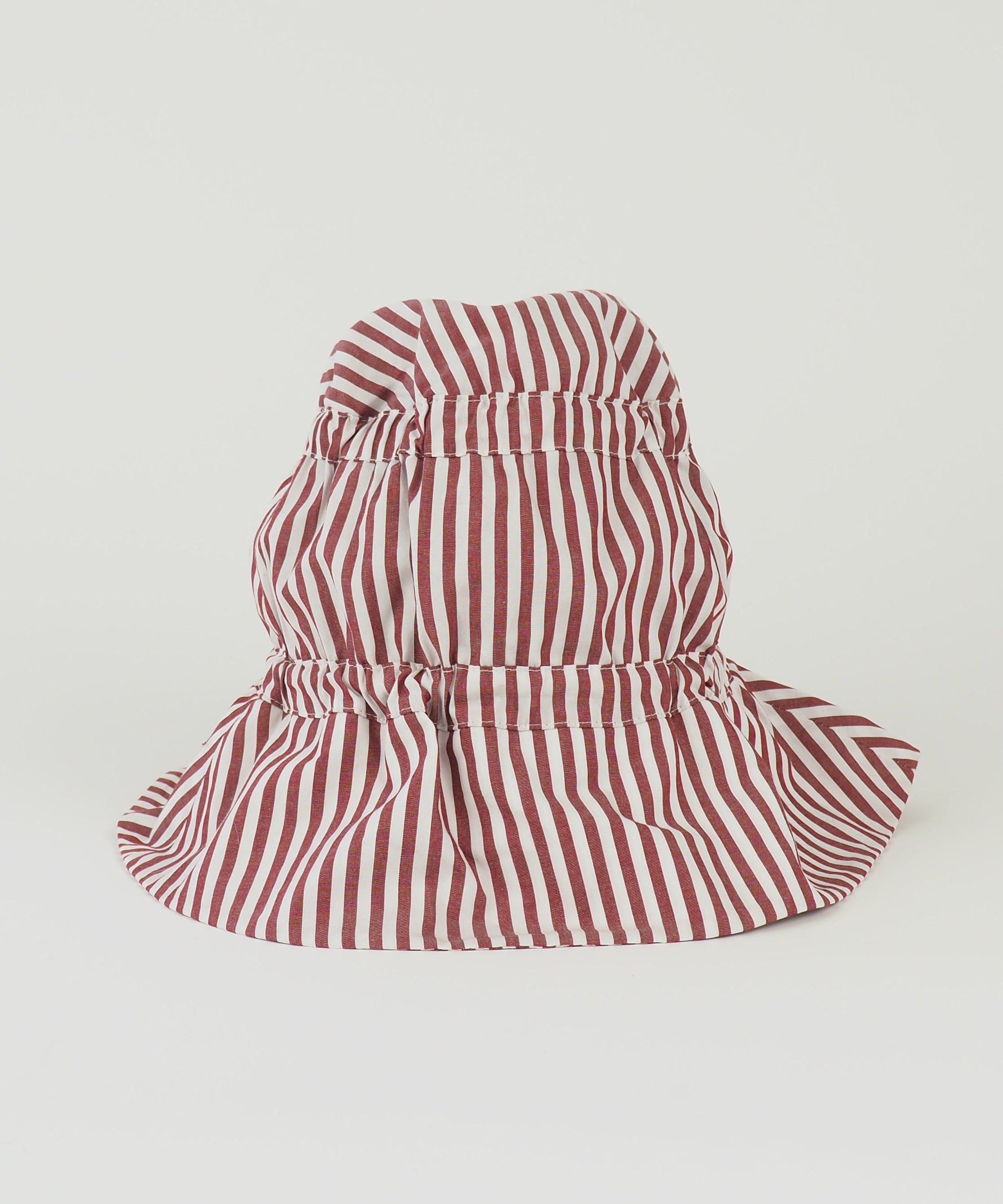 Moth Hat in Wine White Stripe Poplin - CLYDE
