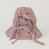Moth Hat in Wine White Stripe Poplin - CLYDE