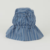 Moth Hat in Blue Stripe Poplin - CLYDE