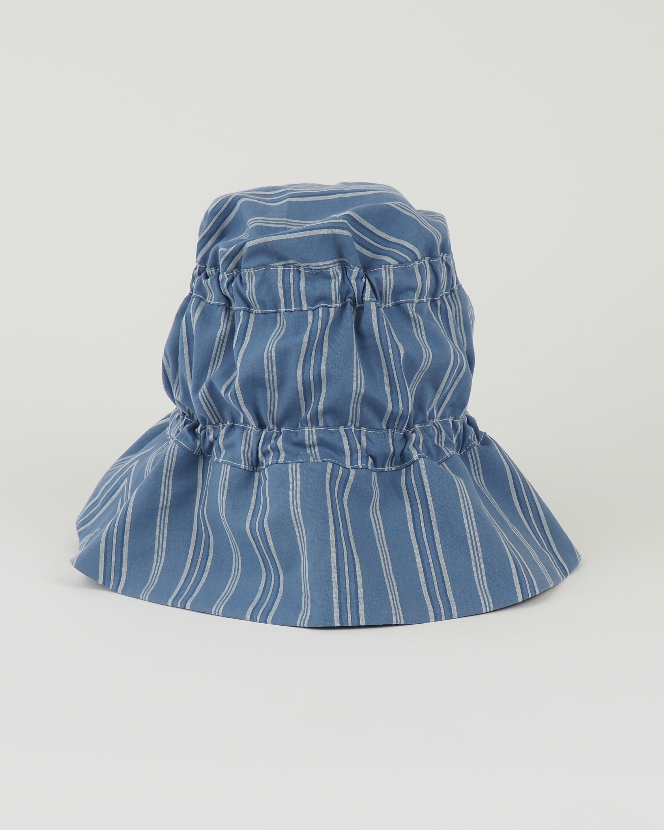 Moth Hat in Blue Stripe Poplin - CLYDE