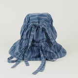 Moth Hat in Blue Stripe Poplin - CLYDE