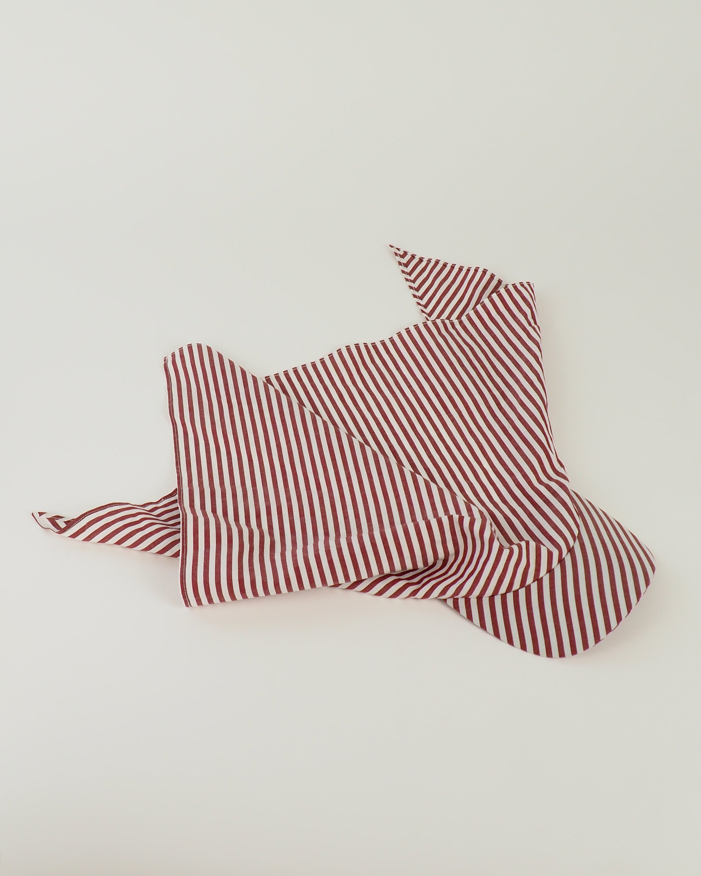 Brim Scarf in Wine White Stripe Poplin - CLYDE