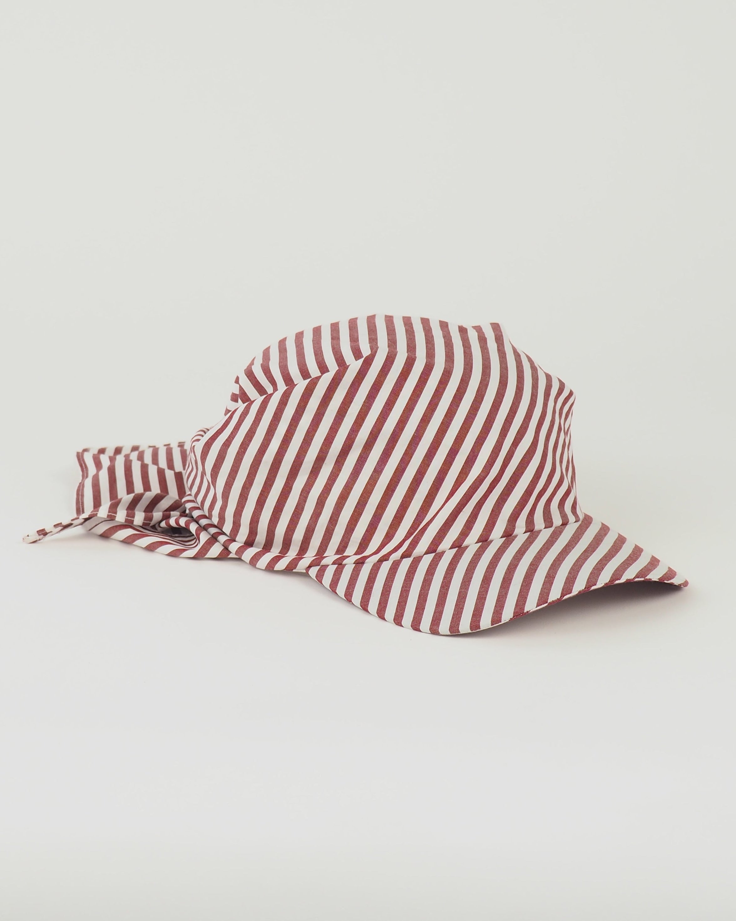 Brim Scarf in Wine White Stripe Poplin - CLYDE