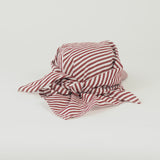 Brim Scarf in Wine White Stripe Poplin - CLYDE