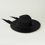 Caro Hat w. Neck Shade in Black Toquilla Straw - CLYDE
