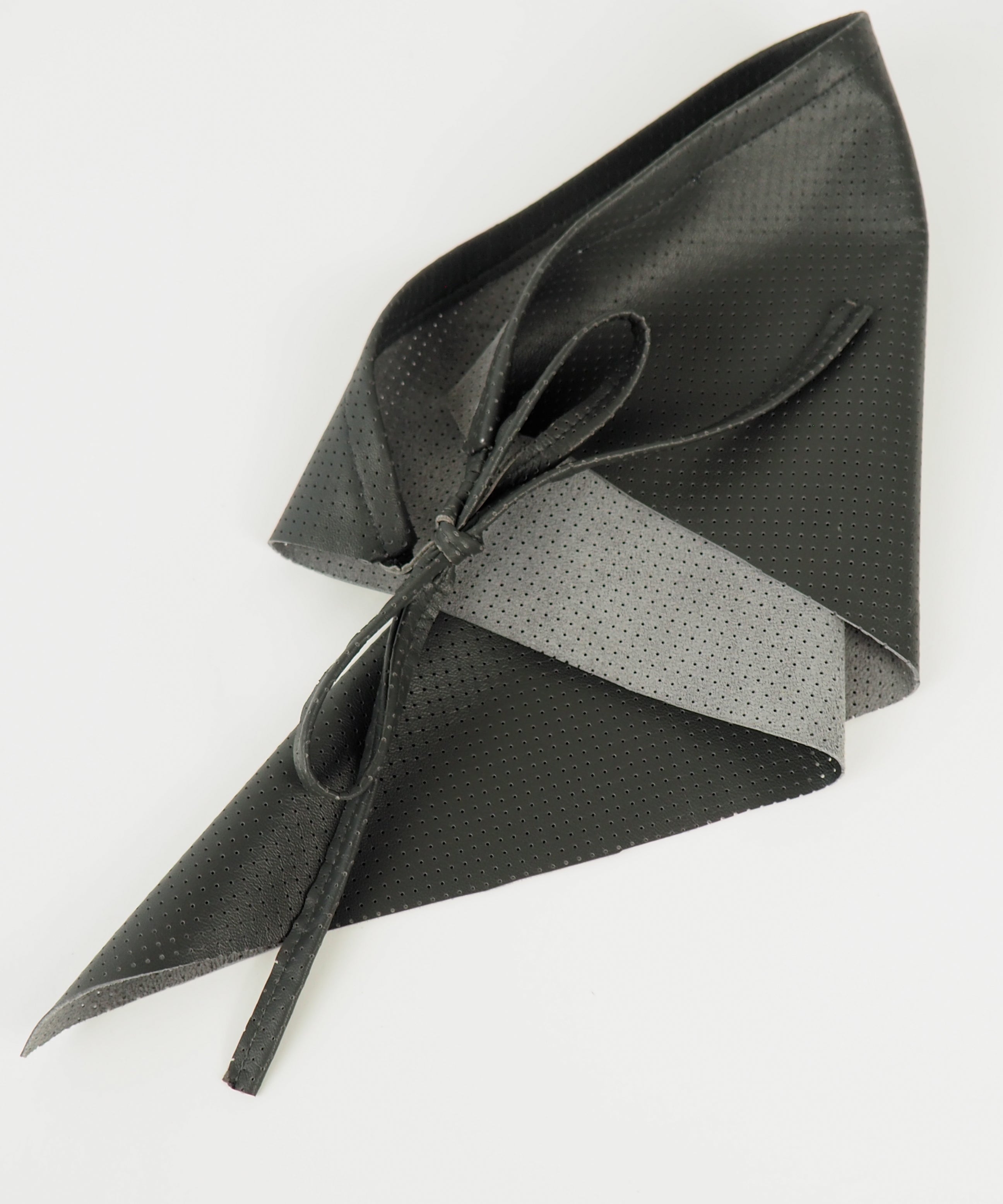 Vita Scarf in Grey Perforated Lambskin - CLYDE