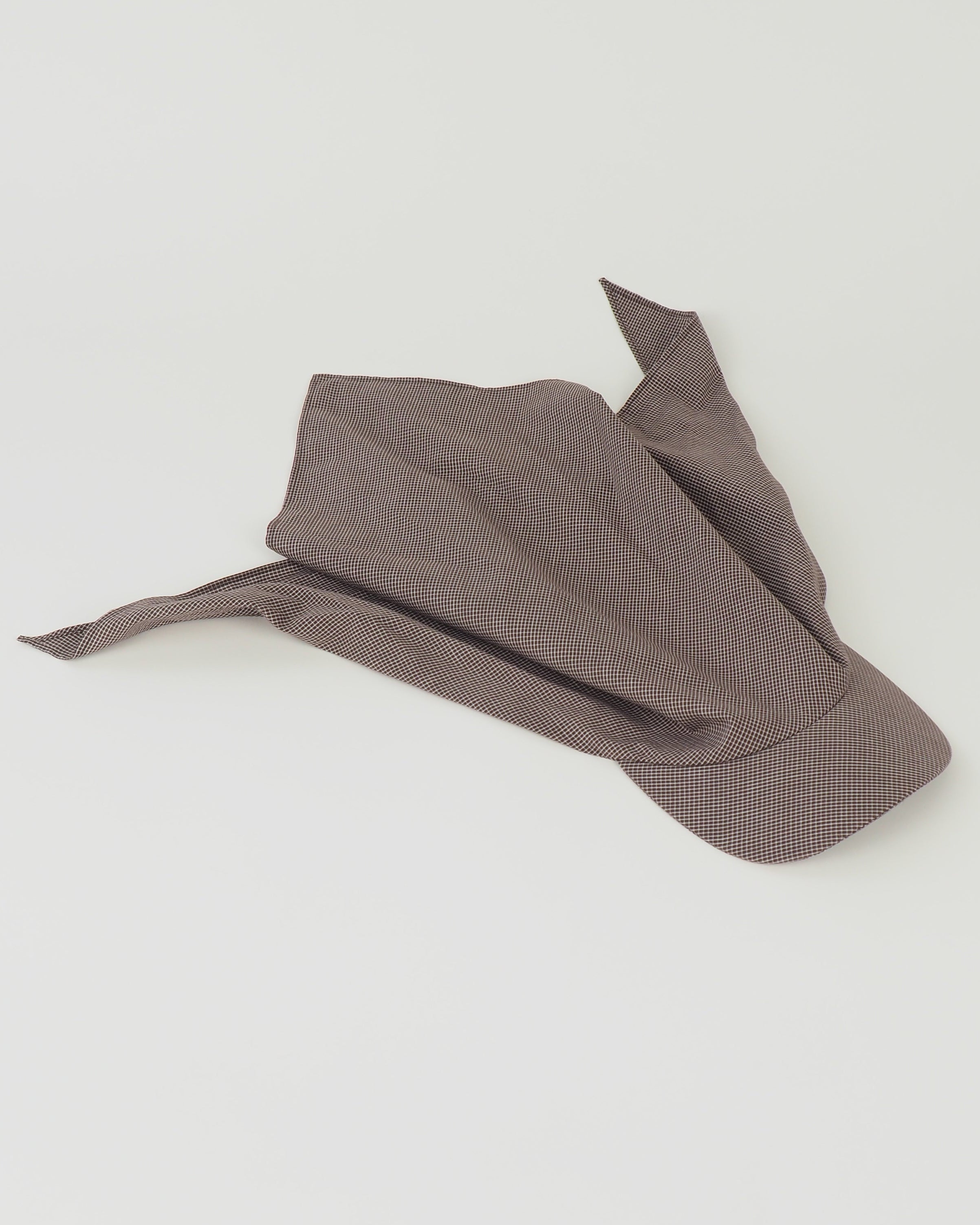Brim Scarf in Chocolate Gingham Poplin - CLYDE