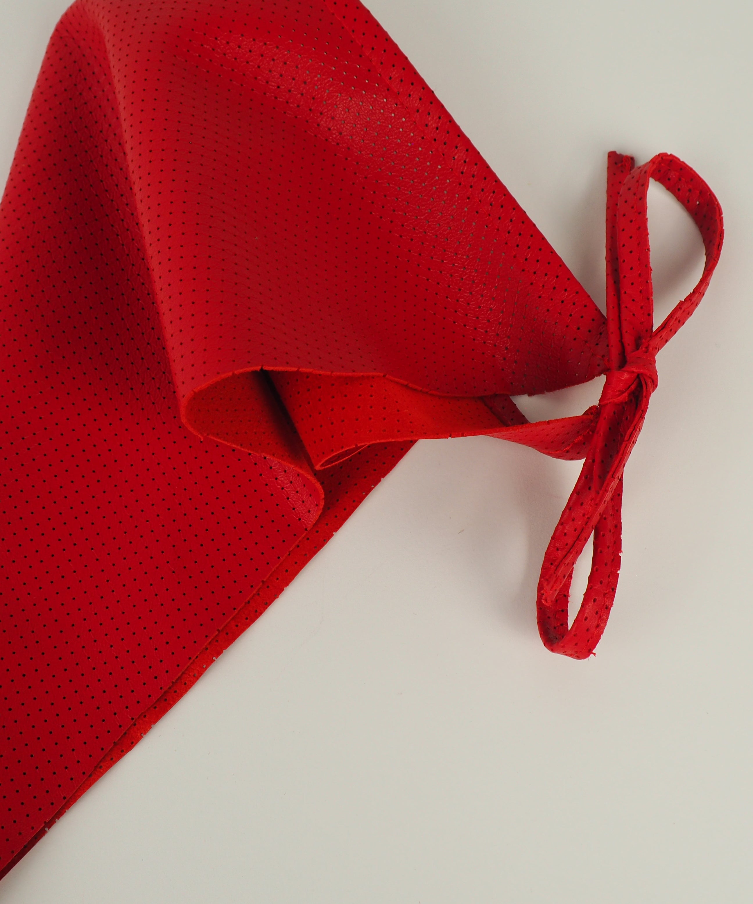 Vita Scarf in Red Perforated Lambskin - CLYDE