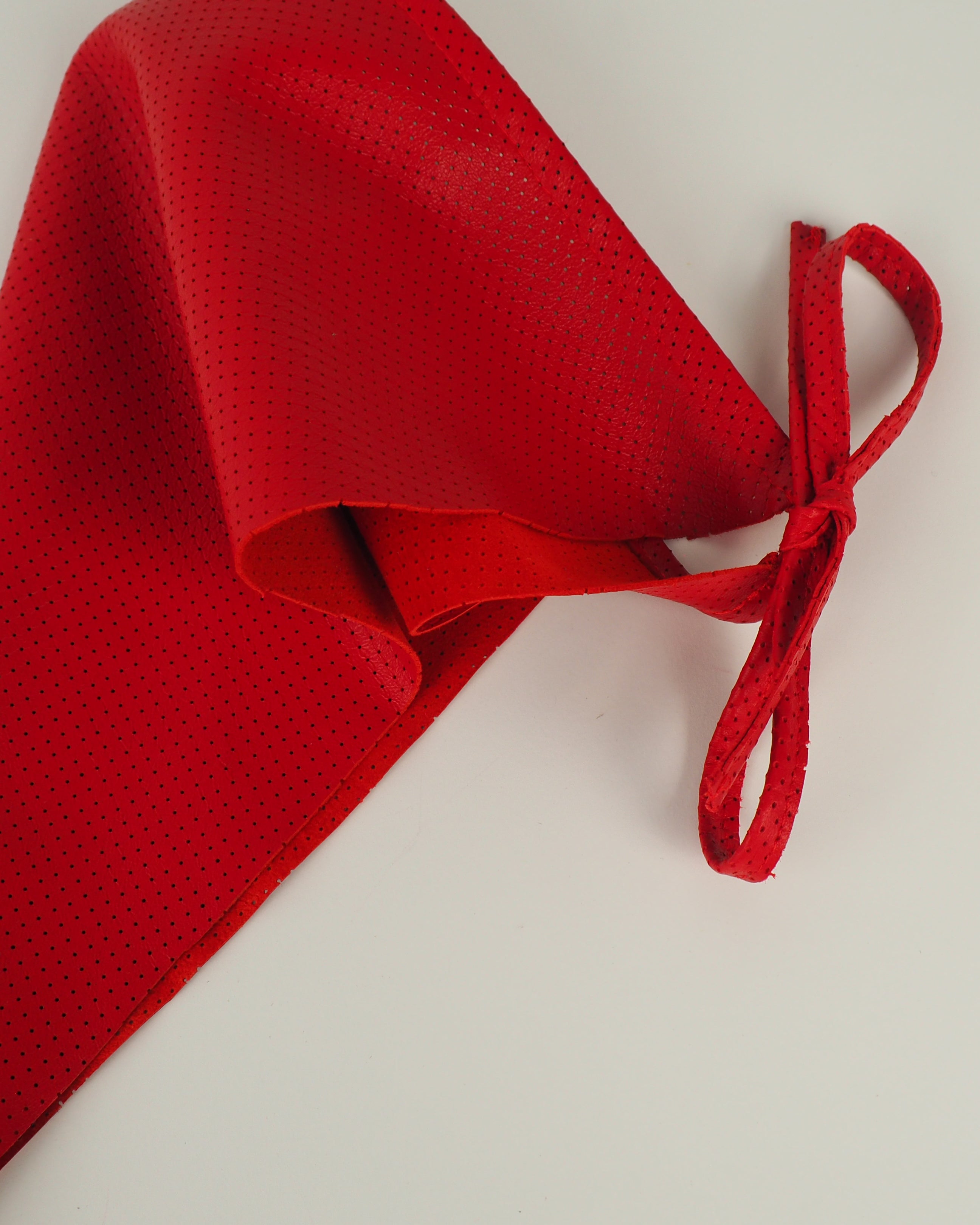 Vita Scarf in Red Perforated Lambskin - CLYDE