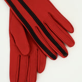 Racing Gloves in Red Nappa Lambskin w. Black Stripes - CLYDE