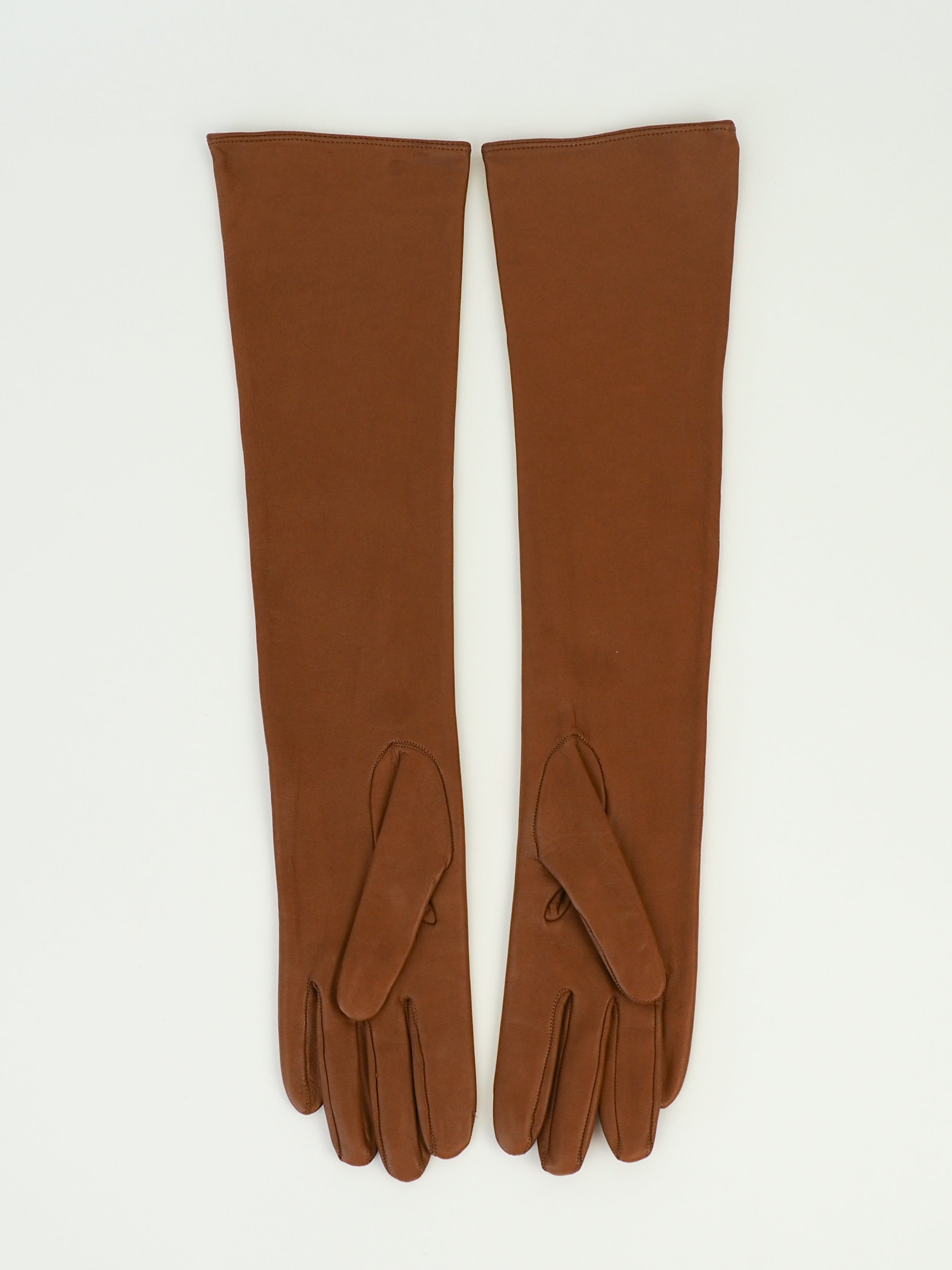Racing Gloves in Caramel Nappa Lambskin w. Tonal Stripes - CLYDE
