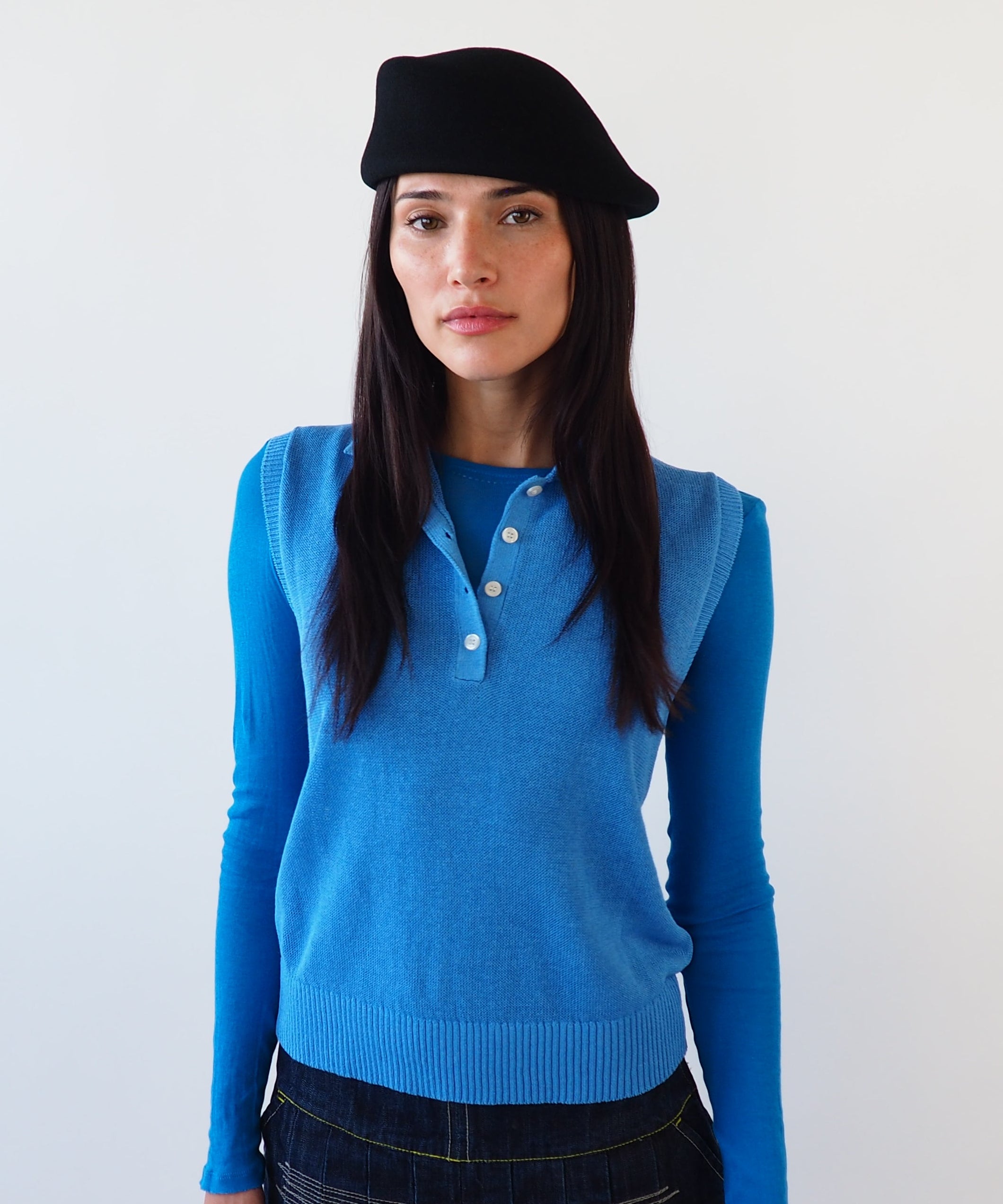 Sazy Beret in Black Wool - CLYDE