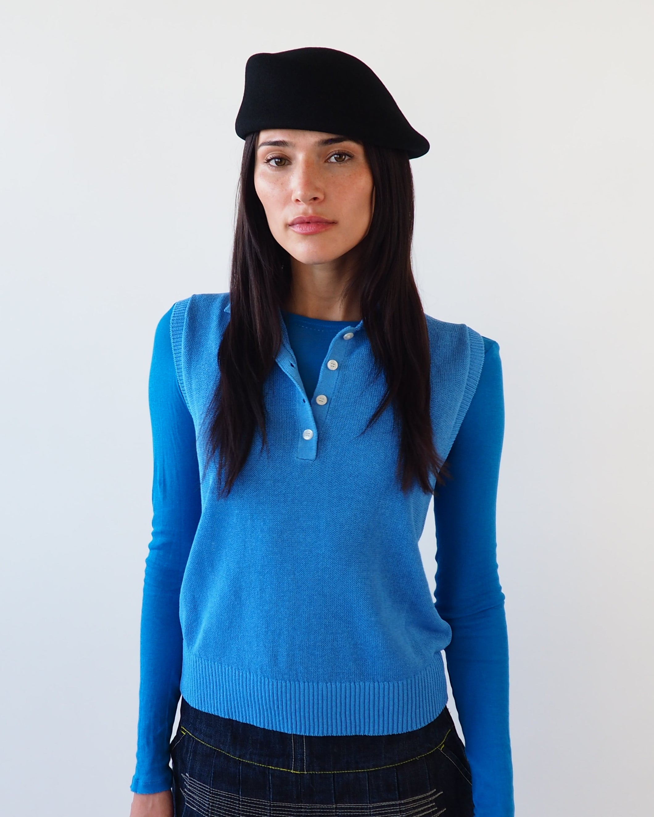 Sazy Beret in Black Wool - CLYDE