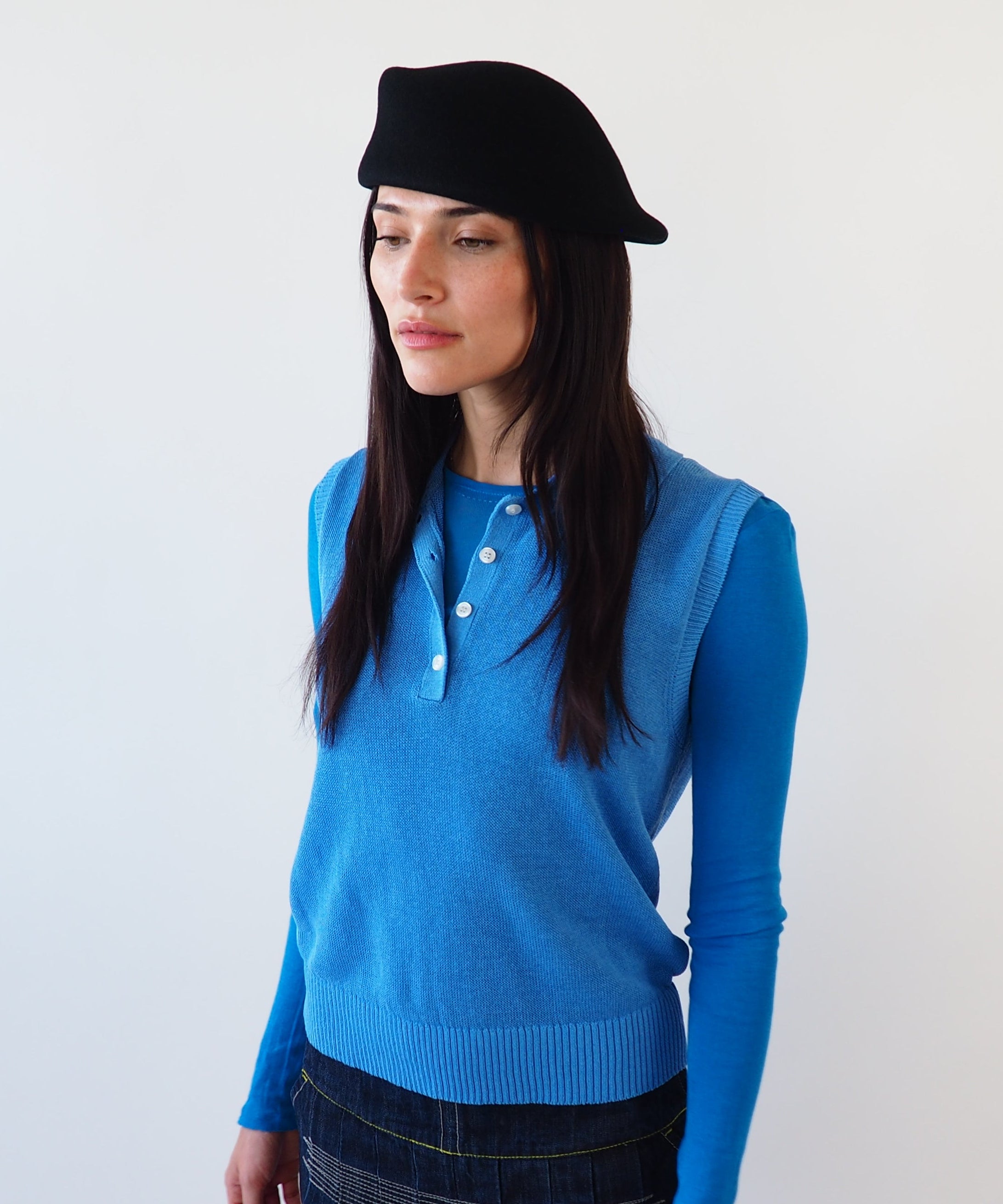 Sazy Beret in Black Wool - CLYDE