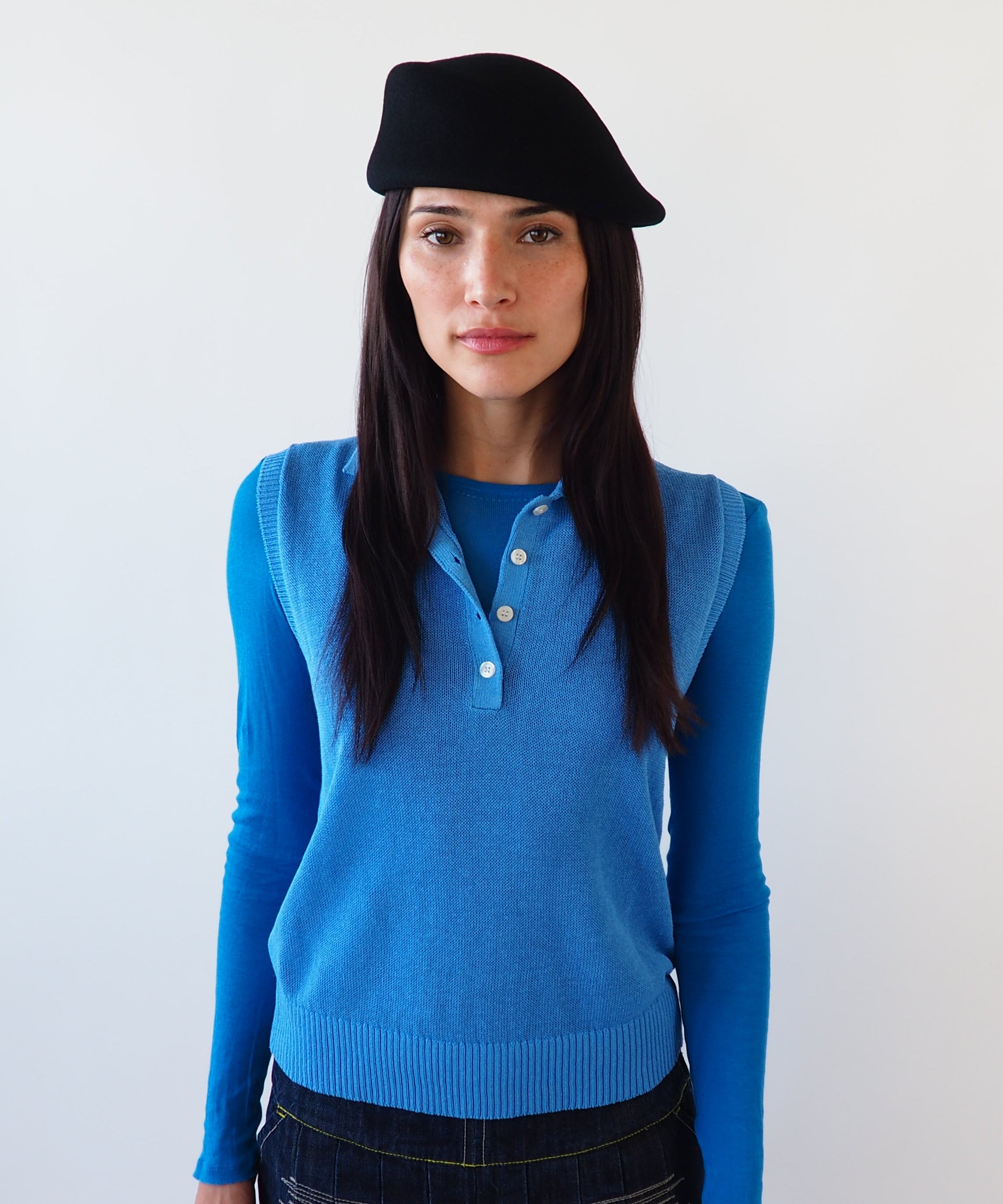 Sazy Beret in Black Wool - CLYDE