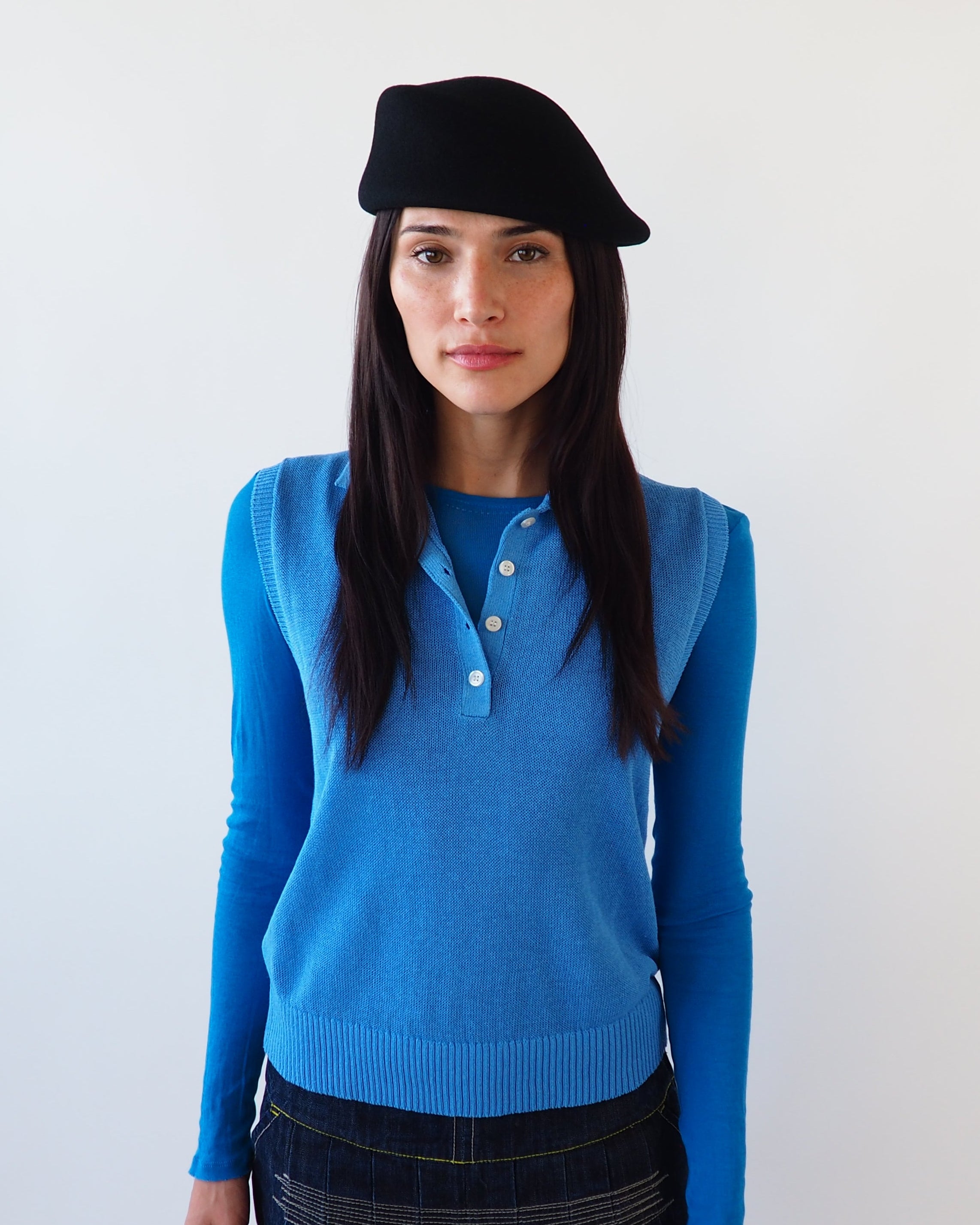 Sazy Beret in Black Wool - CLYDE