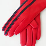 Short Racing Gloves in Racer Red w. Black Stripes - CLYDE