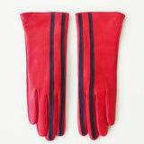 Short Racing Gloves in Racer Red w. Black Stripes - CLYDE