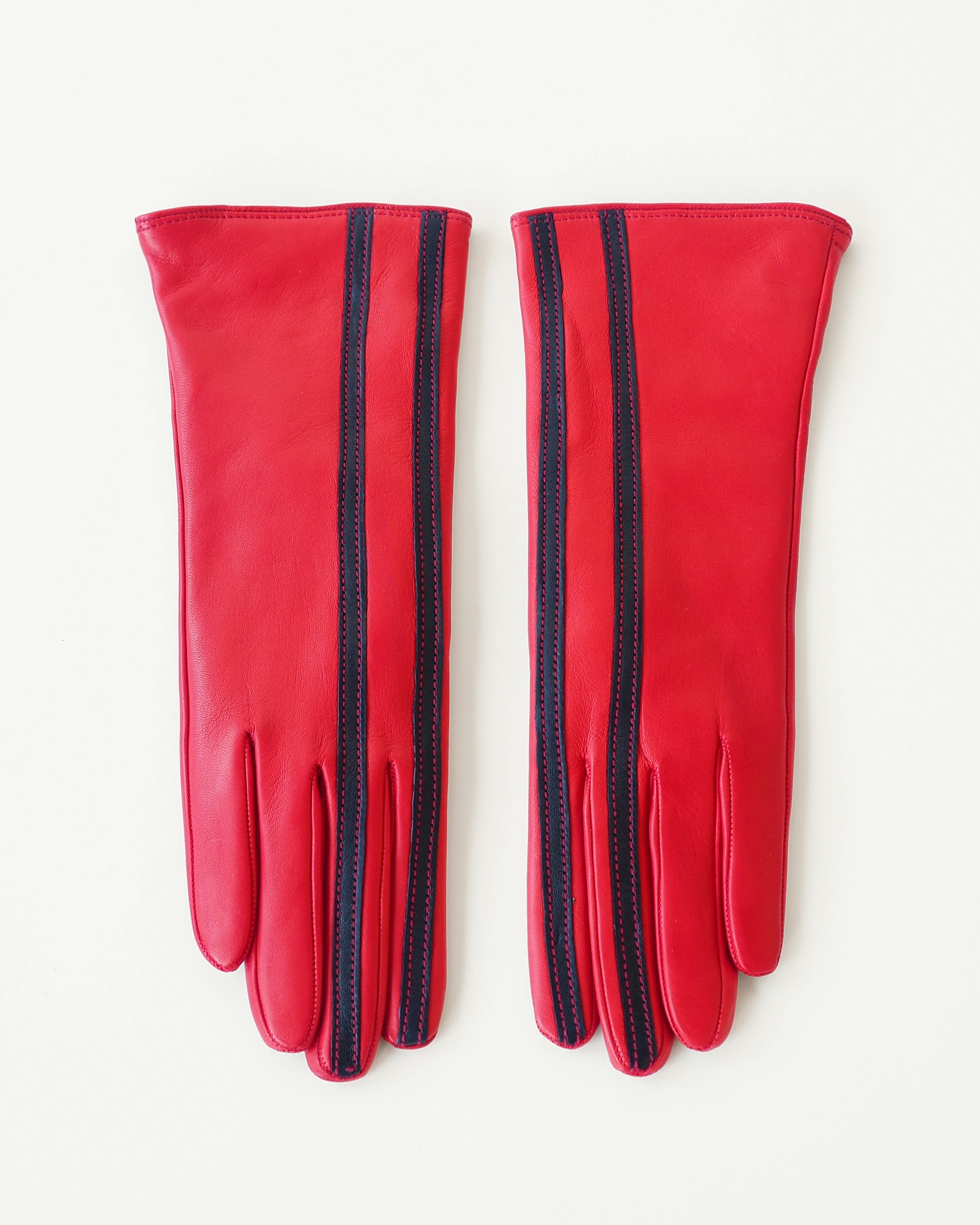 Short Racing Gloves in Racer Red w. Black Stripes - CLYDE