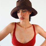 Swim Bucket in Brown Nylon - CLYDE