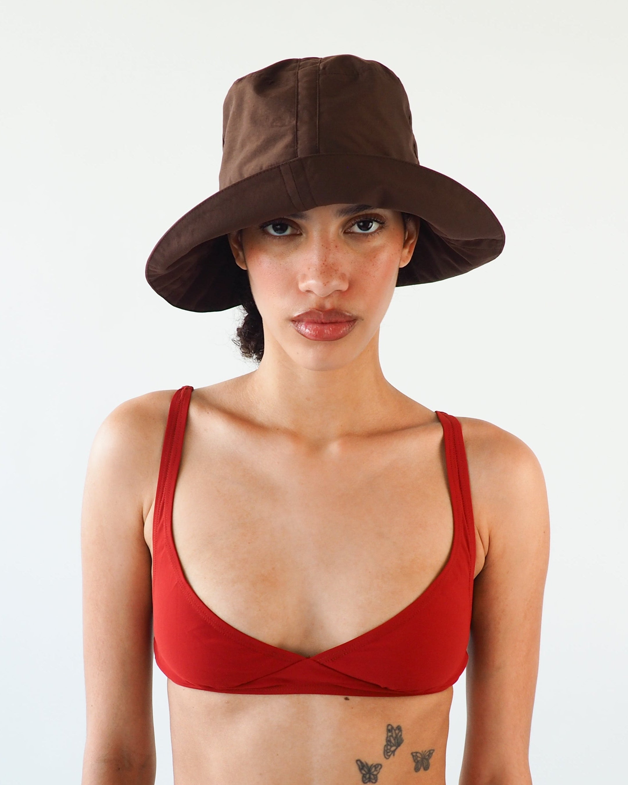 Swim Bucket in Brown Nylon - CLYDE