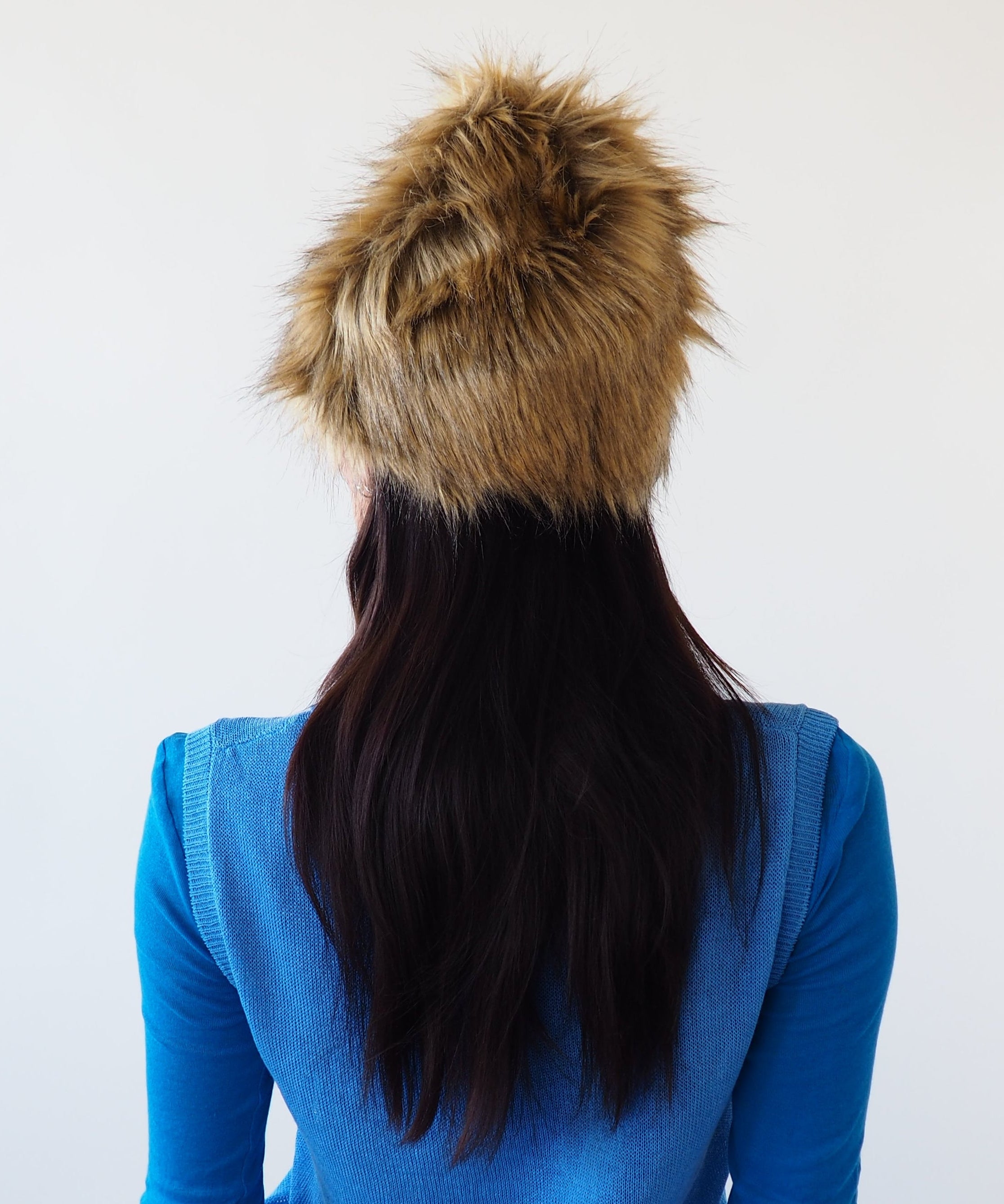 Faux Fur Toque Hat in Tan Fox - CLYDE