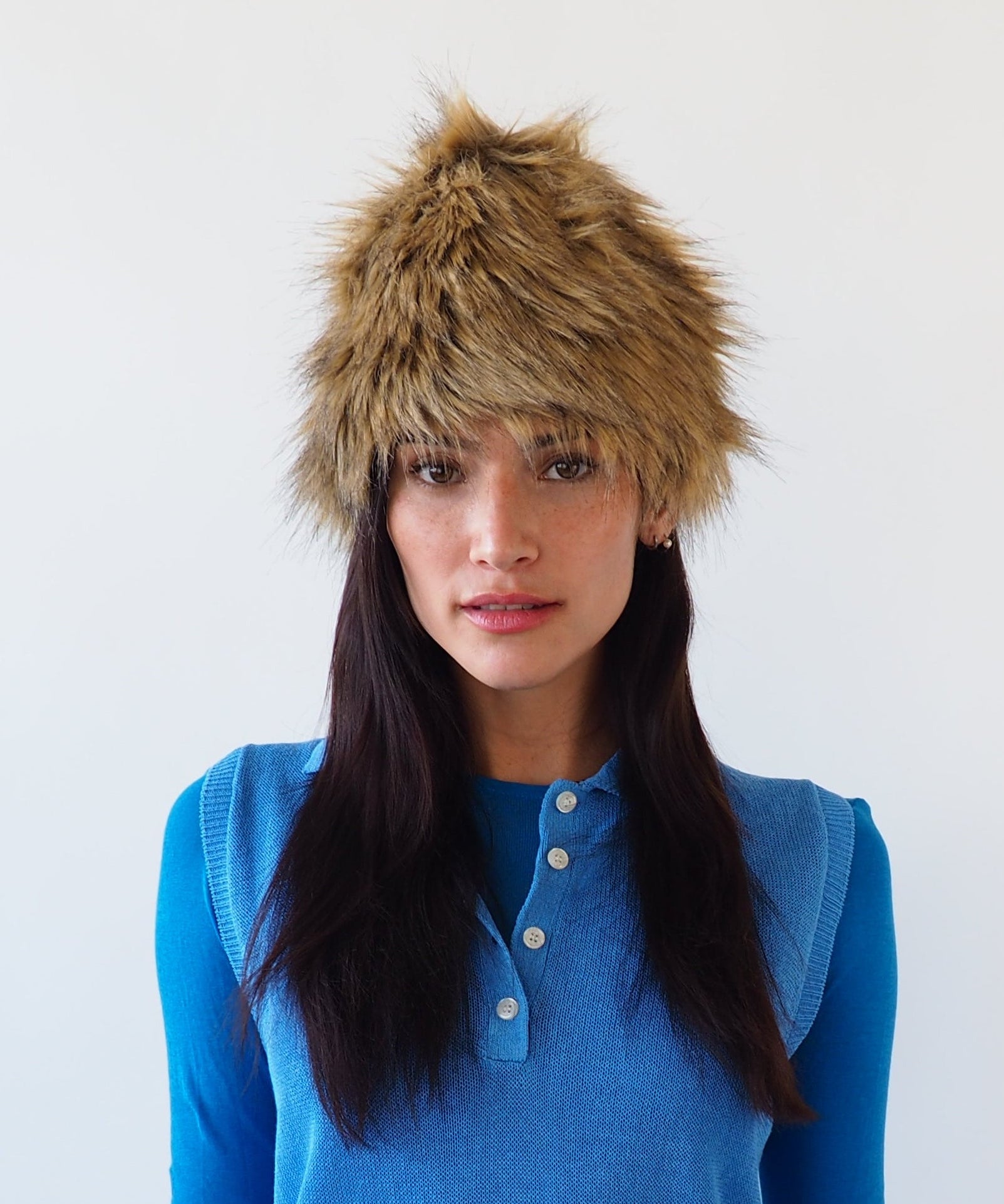 Faux Fur Toque Hat in Tan Fox - CLYDE