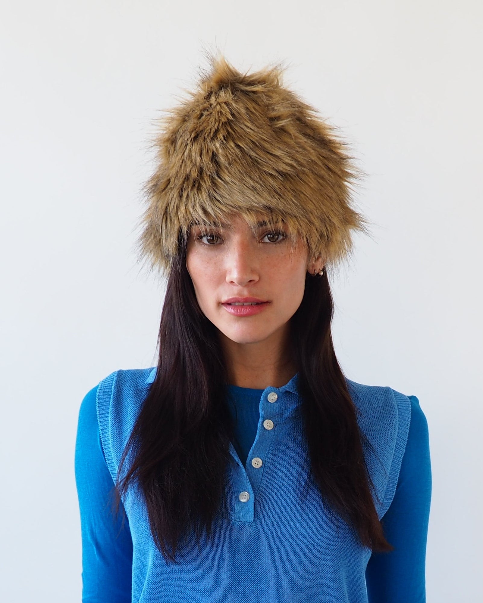 Faux Fur Toque Hat in Tan Fox - CLYDE