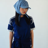 Brim Scarf in Blue Stripe Poplin - CLYDE