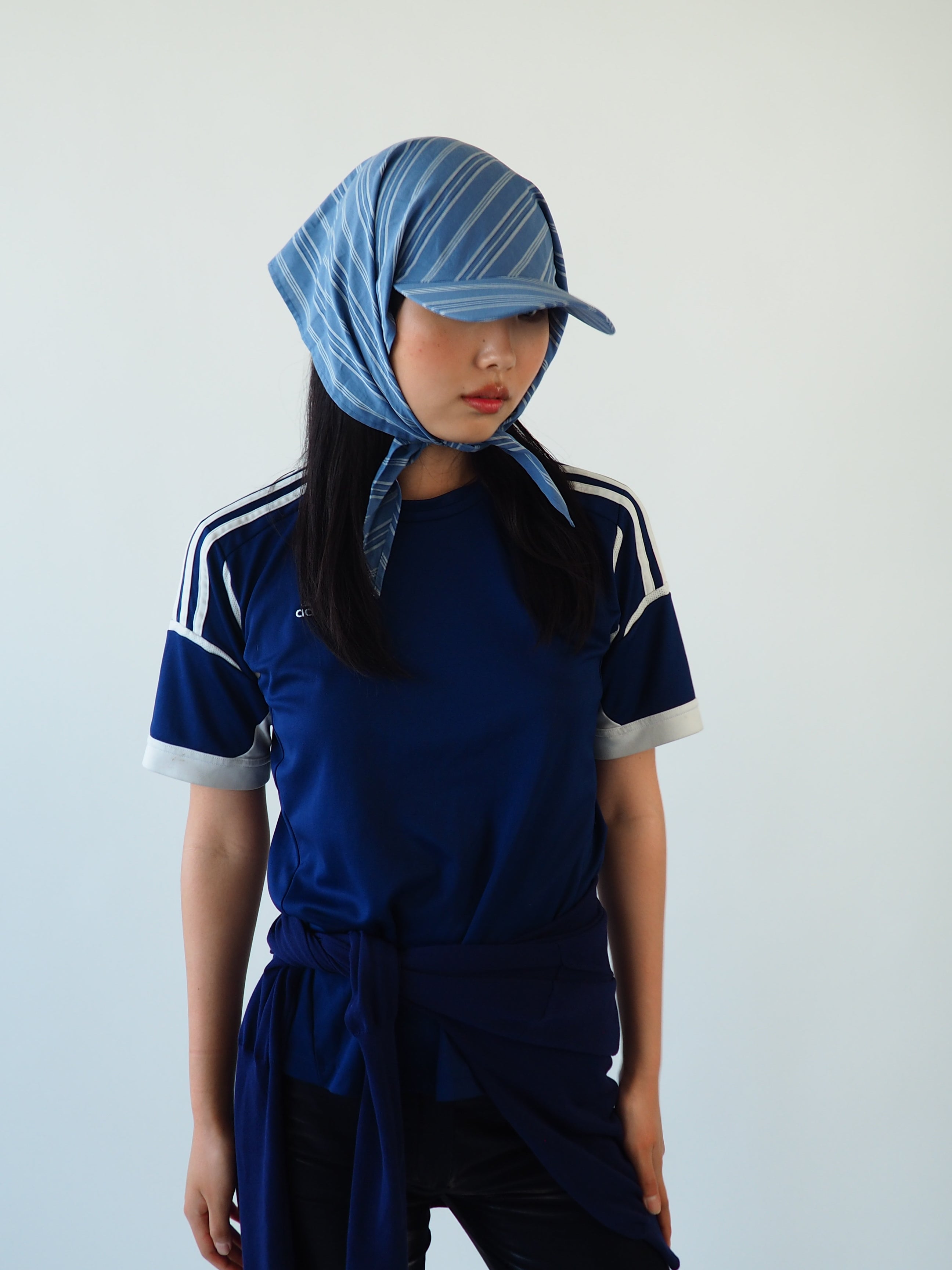 Brim Scarf in Blue Stripe Poplin - CLYDE